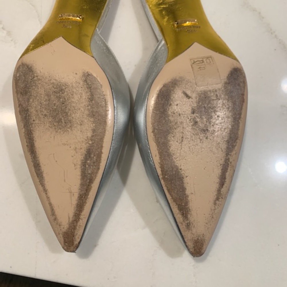 GUCCI - Silver Unia Gg Logo Sandal Mule - Picture 5 of 6